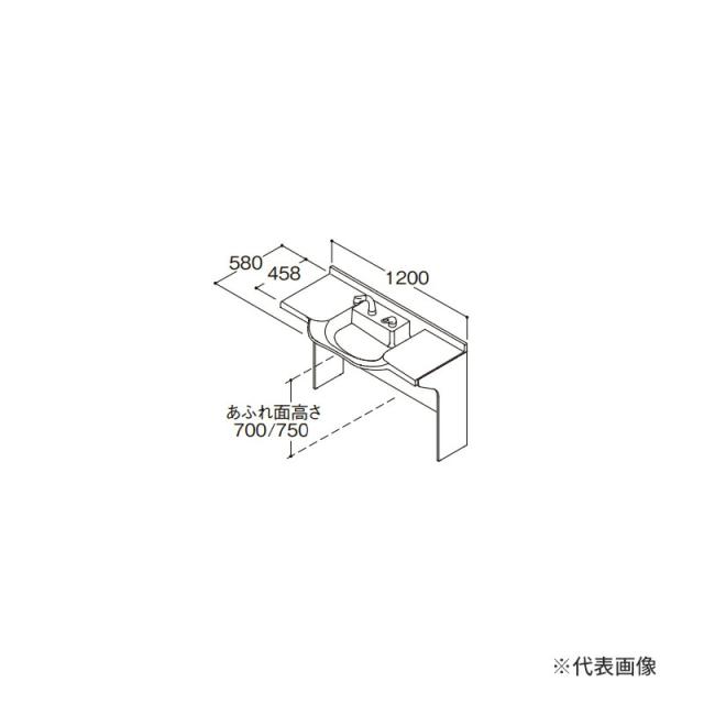 ###TOTO【LDSML120AUGMM1】洗面化粧台 住宅向け車いす対応洗面 エンドパネル式 エコシングル混合水栓 ミドルクラス 一般地 壁給水・床排水 間口1200 受注約2週〔GE〕