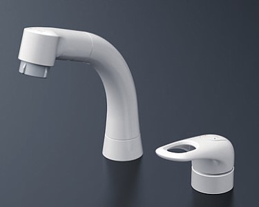 TOTO 水栓金具【TLS05301Z】台付シングル混合水栓 スパウト昇降・ホース付きタイプ (寒冷地仕様) (旧品番 TL362E1SZ)〔HG〕