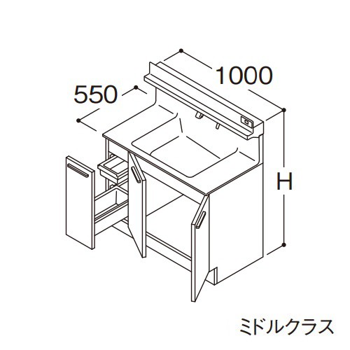 ###TOTO 【LDSFB100CJLDN1】洗面化粧台 ミドルクラス オクターブ 片引き出し 左側回避 カウンター高さ850mm 間口1000mm 一般地 受注約1週