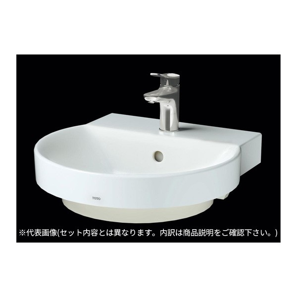 ###TOTO セット品番【LS704C#NW1+TLG11301J】カウンター式洗面器 ベッセル式 ホワイト 台付シングル混合水栓(エコシングル) 床排水金具(S