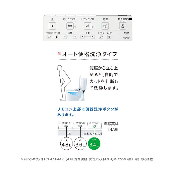 ウォシュレット アプリコット F3A 温水洗浄便座 4.8L洗浄便器用 オート