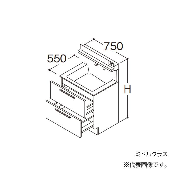 ###TOTO 【LDSFB075BCBCS2】洗面化粧台 ミドルクラス オクターブ 2段引き出し 右側回避+体重計収納あり カウンター高さ800 間口750 寒冷地 受注生産〔GA〕の通販は 104,030円