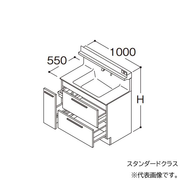 ●TOTO 【LDSFB100BDJAS2A】洗面かざり付ける台 標準尺度 オクターブ 3Way押し入れ くぐり抜けるなし+体量計納めるあり カウンタ高さ800 間口1000 冷ややかさ地 受注生み出すこと〔GA〕