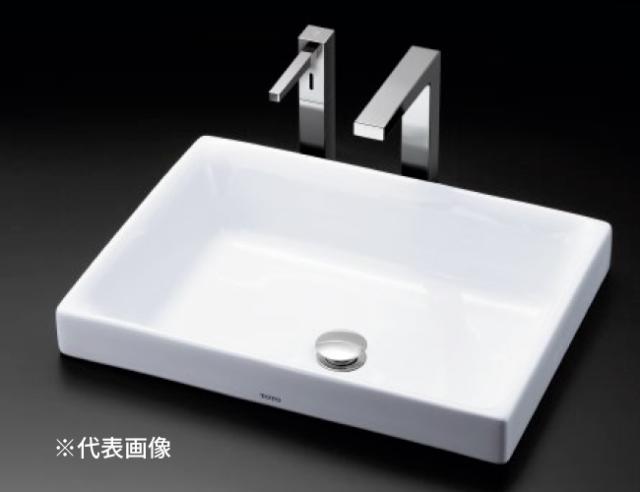 ●TOTO セット品番【LS716#NW1+TLG08303J】ホワイト カウンター式洗面器 ベッセル式 台付シングル混合水栓(エコシングル) 床排水金具(Sトラップ)