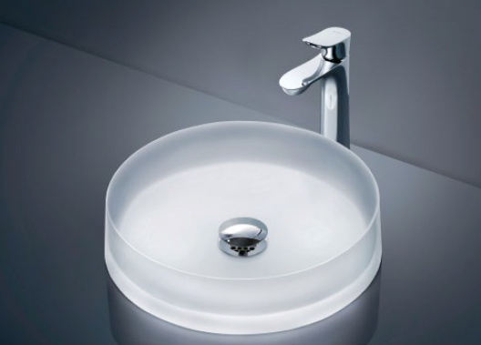 ●TOTO セット品番【MR700+TLG01306JA】クリスタルボウル 台付シングル混合水栓(エコシングル) 床排水金具(Sトラップ) 受注約1週