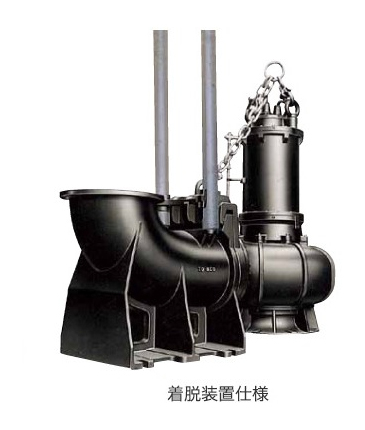 ●ツルミポンプ 汚物用【TOS150B47.5L】水中ノンクロッグポンプ B型 着脱装置仕様 吐出し口径150mm 7.5kW 三相200V 低揚程仕様 じか入れ始動方式〔GA〕