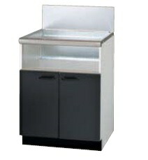 ●リンナイ【UKC-660-B】(47-7536) ブラック扉 ビルトインコンロ 専用キャビネット 幅60cmタイプ 両開き式(後板スライドタイプ) 奥行600mm対応〔FF〕
