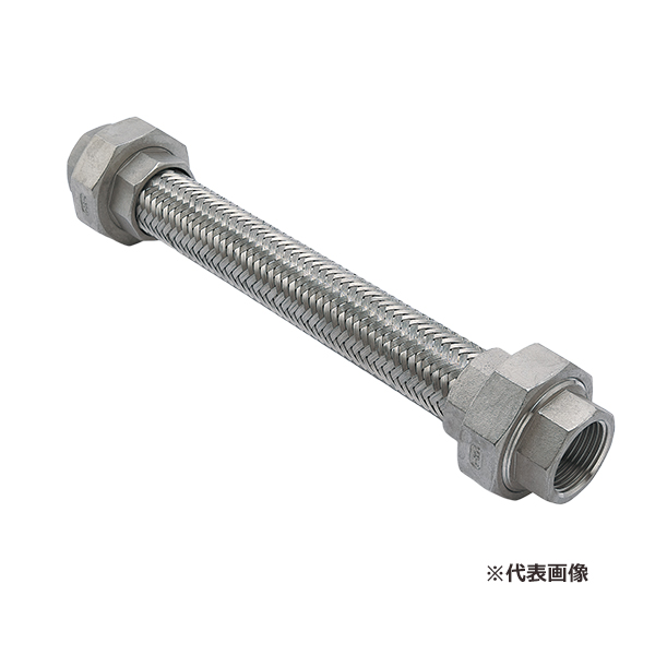 ゼンシン 【Z-10000-20-300】フレキシブルジョイント オールステンレス製ユニオン型 長さ300L 口径20A(3/4インチ)