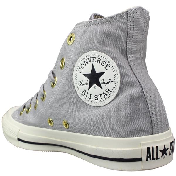 コンバース ハイカットスニーカー オールスター ゴールドジップ HI ブラック ライトグレー 23cm〜24.5cm レディース スニーカー カジュアルシューズ 紐靴