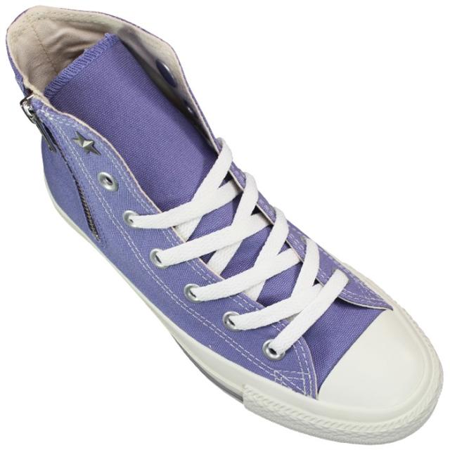 コンバース CONVERSE ハイカットスニーカー オールスター NC Z HI オフホワイト・ダークトープ・ペールパープル 23.5cm〜24.5cm レディース スニーカー 運動靴 紐靴 履きやすい靴 キャンバス ファスナー付き ALL STAR NC Z HI