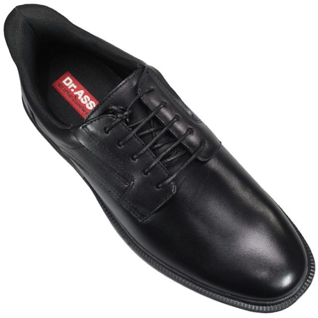 ドクターアッシー Dr.ASSY ハンズフリービジネスシューズ DR6050 ブラック 24.5cm〜27cm メンズ ビジネスシューズ ビジネス靴 革靴 紳士靴 紐靴 4E 幅広 ワイド 本革 撥水 外羽根 プレーントウ ドクターアッシー6050
