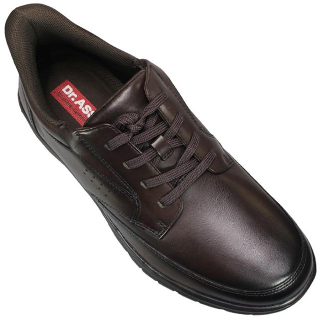 ドクターアッシー Dr.ASSY ハンズフリーシューズ DR8022 ブラック・ダークブラウン 24.5cm〜27cm メンズ ウォーキングシューズ カジュアルシューズ レザースニーカー 革靴 紐靴 紳士靴 4E 幅広 ワイド 本革