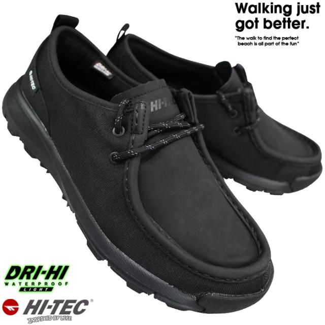 ハイテック 防水スニーカー HT CM021 WOLK MOCCA WP ブラック 26cm〜27cm メンズ アウトドアスニーカー ウォーキングシューズ 紐靴 運動靴 防水靴 キャンプ ハイキング