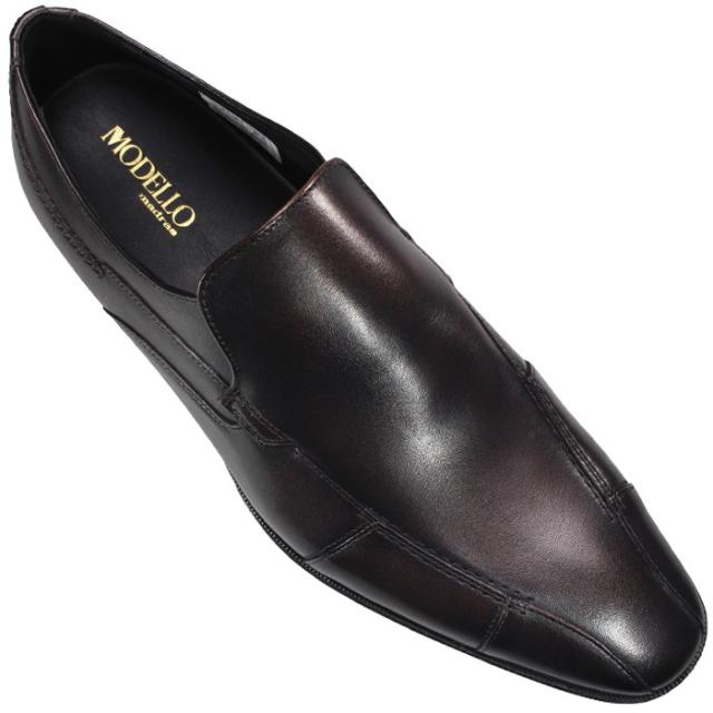 モデロ MODELLO ビジネスシューズ DM1602 ブラック・ダークブラウン 25.5cm〜26.5cm メンズ ビジネスシューズ スリッポン スリップオン 紳士靴 黒靴 革靴 紐なし靴 MADRAS マドラス社