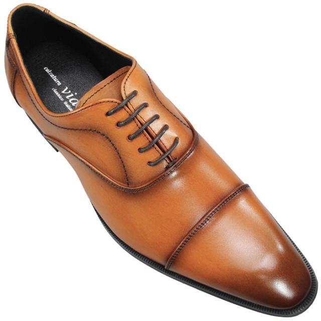 マドラス社製 ビジネスシューズ ヴィアカミーノ via cammino VC2505 ブラック 黒 ダークブラウン ライトブラウン 25cm〜27.5cm メンズ ビジネス靴 紳士靴 黒靴 革靴 紐靴 冠婚葬祭 ロングノーズ 内羽根 ストレートチップ