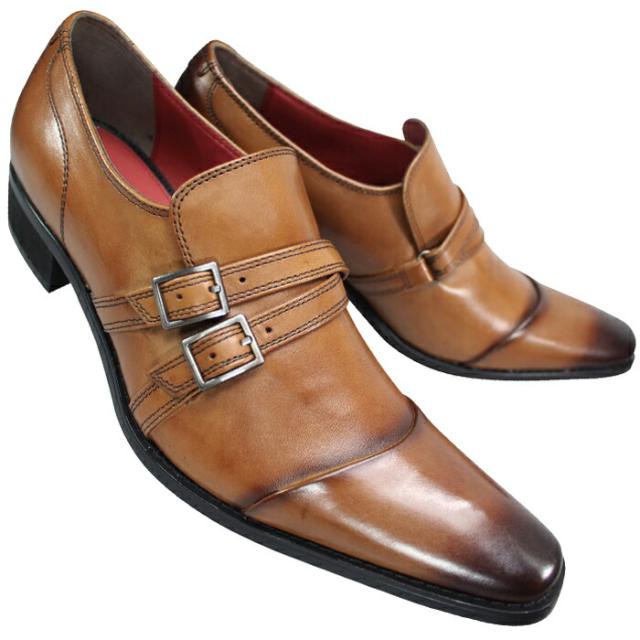 マドラス社製 ブラックリスト ビジネスシューズ BC6006 ブラック ライトブラウン 24.5cm〜27.5cm メンズ 紳士靴 紐なし靴 黒靴 革靴 本革 3E ゆったり クロスベルトスリッポン BLACK LIST