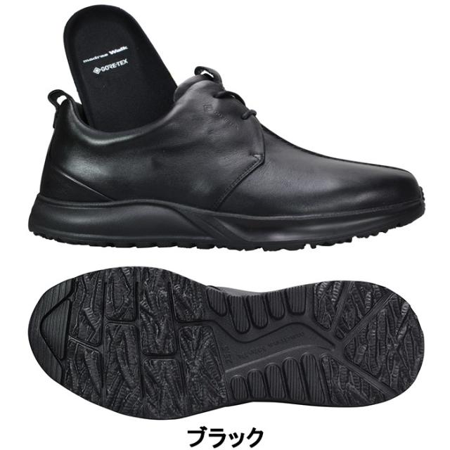 マドラスウォーク 防水レザースニーカー MW7601 ブラック・ ダークブラウン 25.5cm〜26.5cm メンズ カジュアルシューズ レザースニーカー 紐靴 革靴 黒靴 本革 3E 幅広 ワイド 防水 ゴアテックス 防水透湿 madras walk