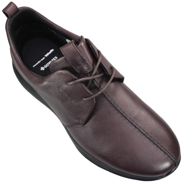 マドラスウォーク 防水レザースニーカー MW7601 ブラック・ ダークブラウン 25.5cm〜26.5cm メンズ カジュアルシューズ レザースニーカー 紐靴 革靴 黒靴 本革 3E 幅広 ワイド 防水 ゴアテックス 防水透湿 madras walk