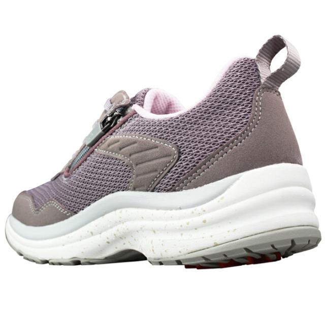 メディカルウォーク ウォーキングシューズ WK L031 ブラック ベリー 23cm〜24.5cm レディース スニーカー コンフォートシューズ 紐靴 運動靴 婦人靴 4E ゆったり 幅広 ファスナー付き ASAHI アサヒシューズ