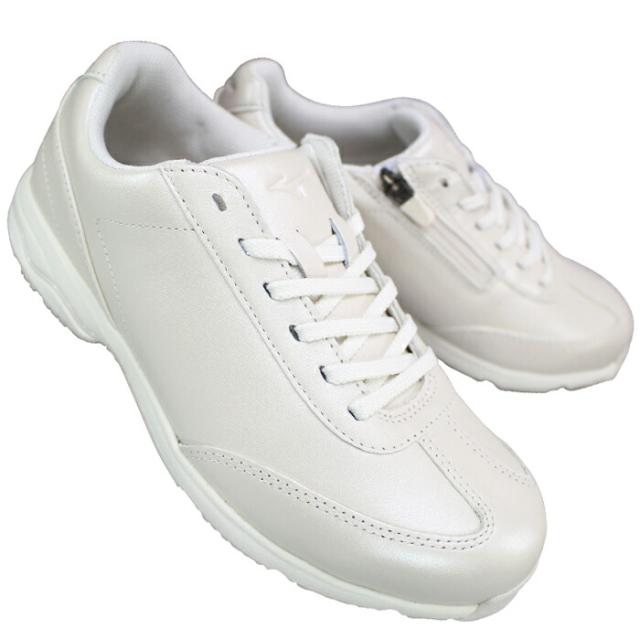 ミズノ MIZUNO ウォーキングシューズ LD40 VII SW ホワイト ブラック キャメル ブラウン 22.5cm〜24.5cm レディース ローカットスニーカー レザースニーカー 紐靴 運動靴 婦人靴 履きやすい靴 4E 幅広 スーパーワイド ファスナー付き B1GD2404