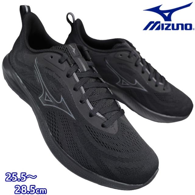 ミズノ MIZUNO ランニングシューズ エナジーランナーズ2 K1GA2510-01 ブラック 25.5cm〜28.5cm メンズ スニーカー ランニングシューズ スポーツシューズ 紐靴 運動靴 ミズノK1GA2510