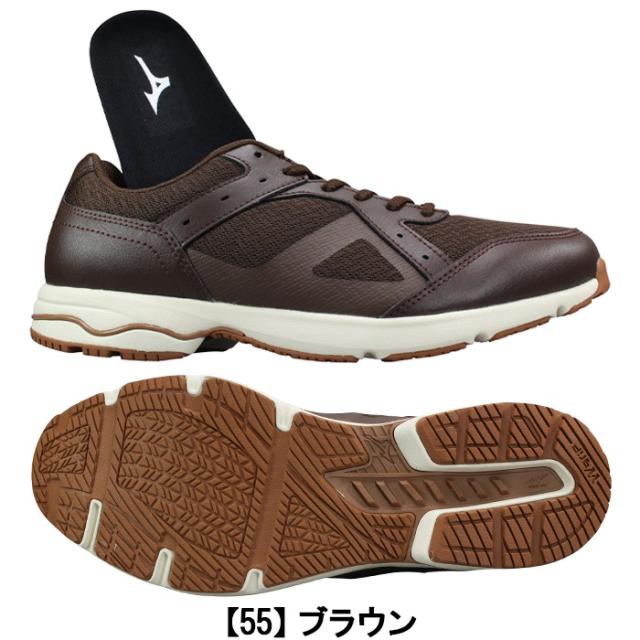 ミズノ MIZUNO ウォーキングシューズ B1GC2502-55 LD アラウンド 4 SW（スーパーワイド） ブラウン 25.5cm〜27cm メンズ ローカットスニーカー シューズ 紐靴 運動靴 サイドファスナー サイドジップ 4E相当 幅広 LD AROUND 4 SW