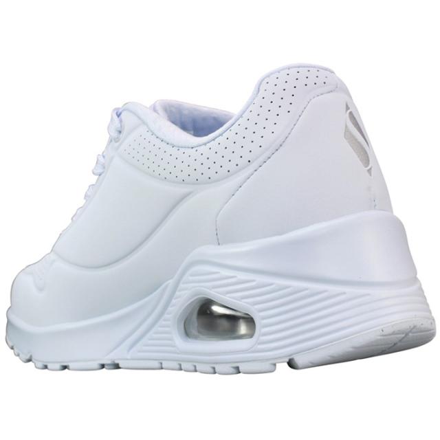 スケッチャーズ SKECHERS スニーカー ウノ - スタンド オン エア 73690 ライトデニム ホワイト ブラック オフホワイト 23cm〜24.5cm レディース シューズ 靴 紐靴 運動靴 エアー入り スケッチャーズ 73690 エアクッション 美脚効果