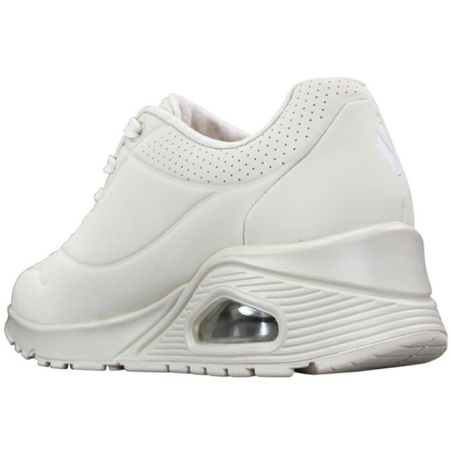 スケッチャーズ SKECHERS スニーカー ウノ - スタンド オン エア 73690 ライトデニム ホワイト ブラック オフホワイト 23cm〜24.5cm レディース シューズ 靴 紐靴 運動靴 エアー入り スケッチャーズ 73690 エアクッション 美脚効果