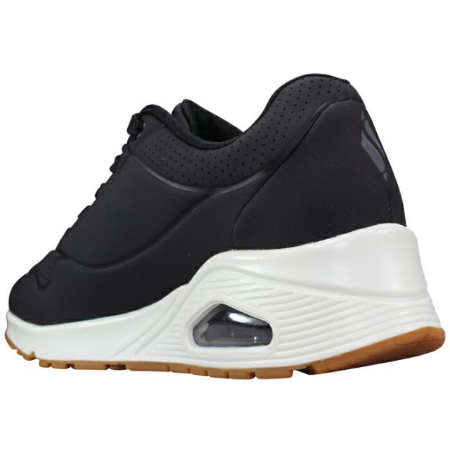 スケッチャーズ SKECHERS スニーカー ウノ - スタンド オン エア 73690 ライトデニム ホワイト ブラック オフホワイト 23cm〜24.5cm レディース シューズ 靴 紐靴 運動靴 エアー入り スケッチャーズ 73690 エアクッション 美脚効果