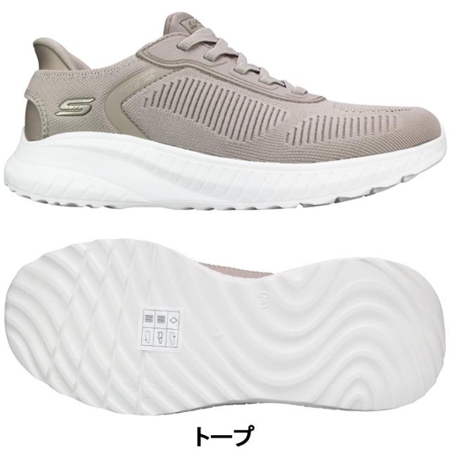 スケッチャーズ SKECHERS スリッポン スリップインズ ボブス スポート スクワッド カオス 117497W ブラック・トープ 23cm〜24.5cm レディース ハンズフリー スリップインシューズ スニーカー 靴 ワイドフィット 4E相当 ゆったり
