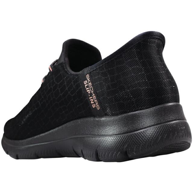 スケッチャーズ SKECHERS ハンズフリーシューズ スリップインズ サミッツ - クラッシー ナイト 150128W ブラック トープ モーブピンク 23cm〜24.5cm レディース スリッポン スリップオン スニーカー 靴 SLIP-INS ワイド 4E幅広