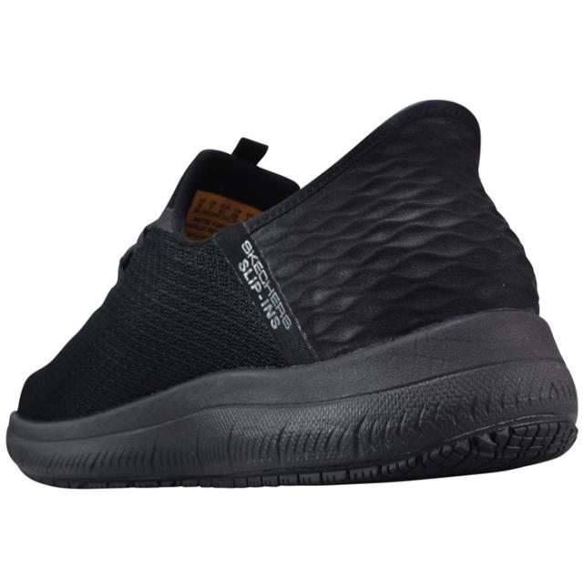 スケッチャーズ ハンズフリーシューズ スリップインズ ワーク サミッツSR - コルシン 200205W/BBK ブラック 25.5cm〜27.5cm メンズ スリッポン スリップイン 防滑ソール スニーカー 作業靴 履きやすい靴