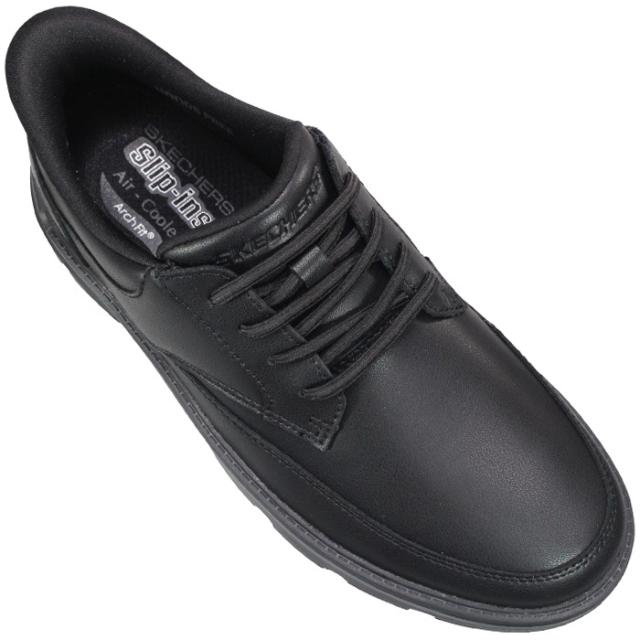 スケッチャーズ ハンズフリーシューズ スリップインズ アーチフィット ガルザ - ローワン 205517 ブラック ダークブラウン 25.5cm〜27cm メンズ スリッポン カジュアル 靴 紳士靴 紐靴 リラックスドフィット SKECHERS