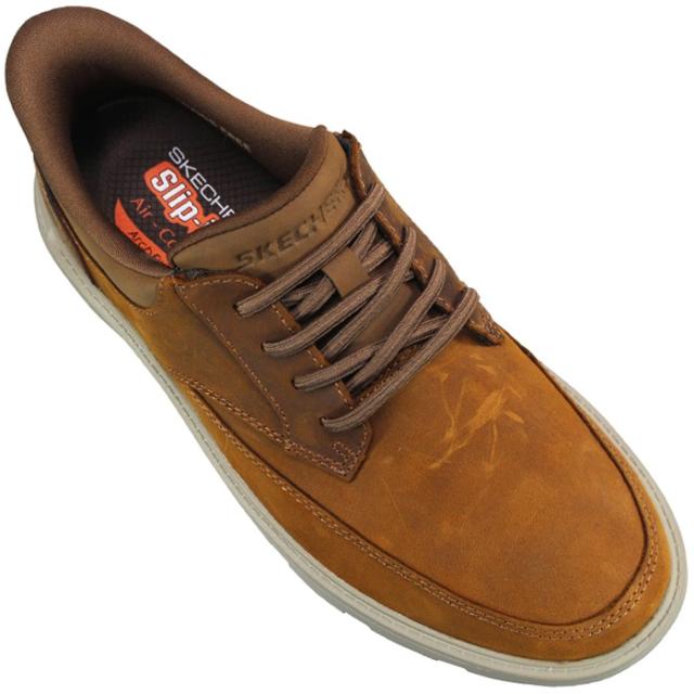 スケッチャーズ ハンズフリーシューズ スリップインズ アーチフィット ガルザ - ローワン 205517 ブラック ダークブラウン 25.5cm〜27cm メンズ スリッポン カジュアル 靴 紳士靴 紐靴 リラックスドフィット SKECHERS
