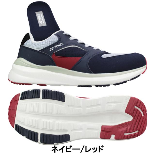ヨネックス パワークッション ウォーキングシューズ SHW123 ネイビー/レッド ベージュ/ピンク 23cm〜28cm メンズ レディース スニーカー 紐靴 3.5E
