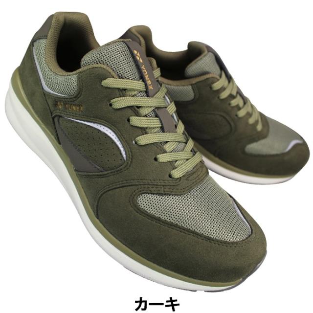 YONEX ヨネックス パワークッション ウォーキングシューズ SHW123 キャメル/ブラウン・カーキ 25cm〜27cm メンズ ユニセックス ウォーキング シューズ 幅広 スニーカー 紐靴 3.5E
