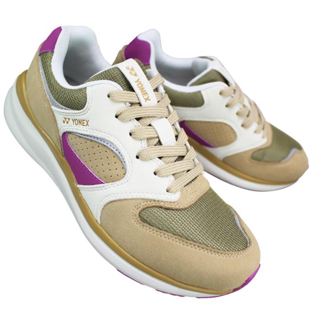 ヨネックス パワークッション ウォーキングシューズ SHW123 ネイビー/レッド ベージュ/ピンク 23cm〜28cm メンズ レディース スニーカー 紐靴 3.5E