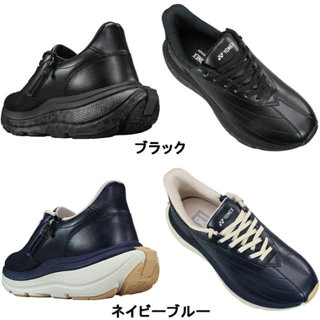ヨネックス YONEX パワークッション ウォーキングシューズ L128 SHWL128 シルバー オフホワイト ブラック ネイビーブルー ゴールド 22.5cm〜24.5cm レディース スニーカー 靴 紐靴 ハンズフリーシューズ 撥水 ファスナー付き