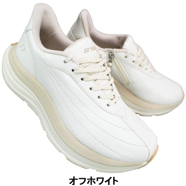 ヨネックス YONEX パワークッション ウォーキングシューズ L128 SHWL128 シルバー オフホワイト ブラック ネイビーブルー ゴールド 22.5cm〜24.5cm レディース スニーカー 靴 紐靴 ハンズフリーシューズ 撥水 ファスナー付き