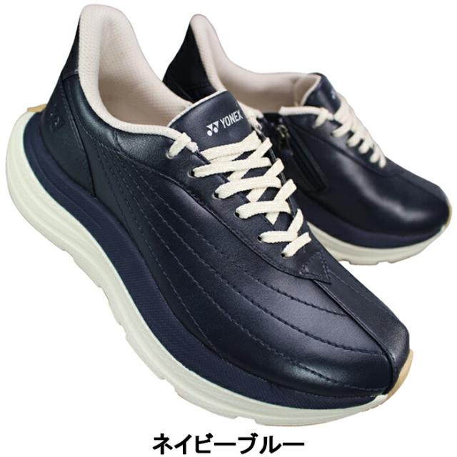ヨネックス YONEX パワークッション ウォーキングシューズ L128 SHWL128 シルバー オフホワイト ブラック ネイビーブルー ゴールド 22.5cm〜24.5cm レディース スニーカー 靴 紐靴 ハンズフリーシューズ 撥水 ファスナー付き