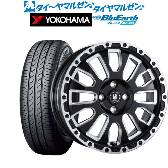 サマータイヤ ホイール4本セット 阿部商会 ラ・ストラーダ アヴェンチュラ グロスブラック+ミリング 14インチ 4.5J ヨコハマ BluEarth ブルーアース (AE-01) 155/55R14 69V
