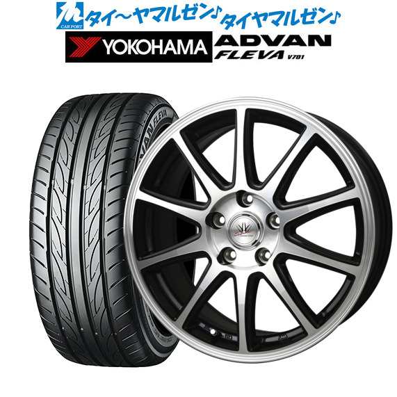 サマータイヤ ホイール4本セット BADX ロクサーニスポーツ SP10 ブラックポリッシュ 17インチ 7.0J ヨコハマ ADVAN アドバン フレバ V701の通販は
