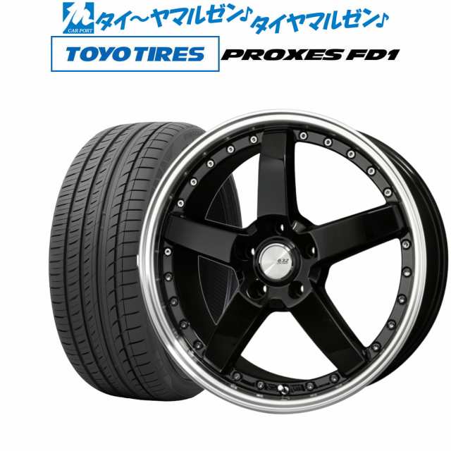 BADX ロクサーニ グラスターファイブ ブラック/リムポリッシュ 19インチ 7.5J トーヨータイヤ プロクセス PROXES FD1 225/45R19 96W XL の通販は
