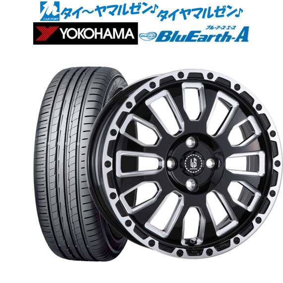 サマータイヤ ホイール4本セット 阿部商会 ラ・ストラーダ アヴェンチュラ グロスブラック+ミリング 14インチ 4.5J ヨコハマ BluEarth ブ