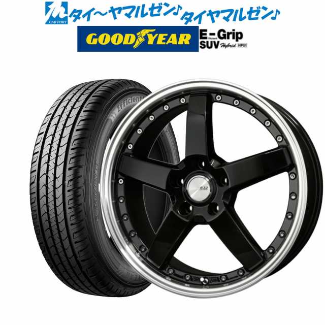 BADX ロクサーニ グラスターファイブ ブラック/リムポリッシュ 18インチ 7.0J グッドイヤー エフィシエント グリップ SUV HP01  225/60R18｜au PAY マーケット