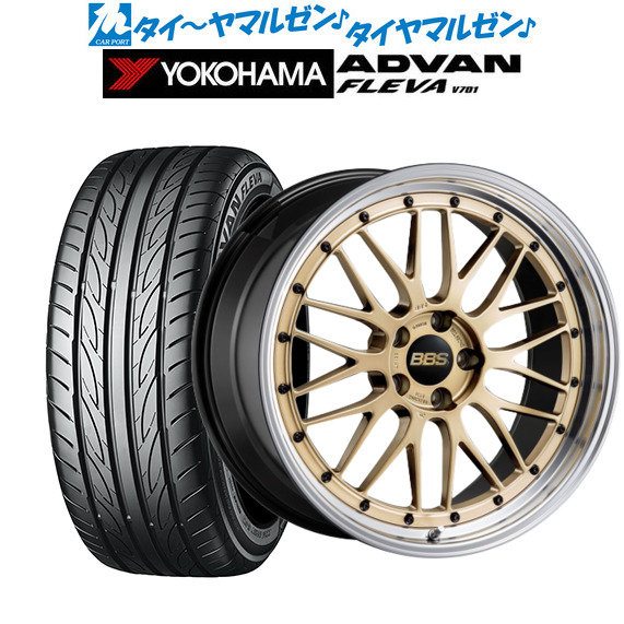 BBS JAPAN LM ゴールド×ブラックブライトダイヤカット(GL-BKBD) 19インチ 7.5J ヨコハマ ADVAN アドバン フレバ V701 225/40R19 93W XL  サマータイヤ ホイール4本セットの通販は 273,825円