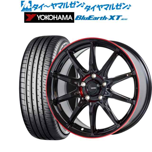 サマータイヤ ホイール4本セット ホットスタッフ G.speed P-05R ブラックandレッドクリア(BK/RED) 18インチ 7.0J ヨコハマ BluEarth ブルの通販は