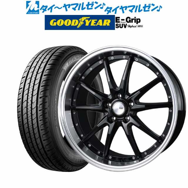 BADX ロクサーニ クロノグラスター ブラック/リムポリッシュ 19インチ 8.0J グッドイヤー エフィシエント グリップ SUV HP01  225/55R19 9｜au PAY マーケット