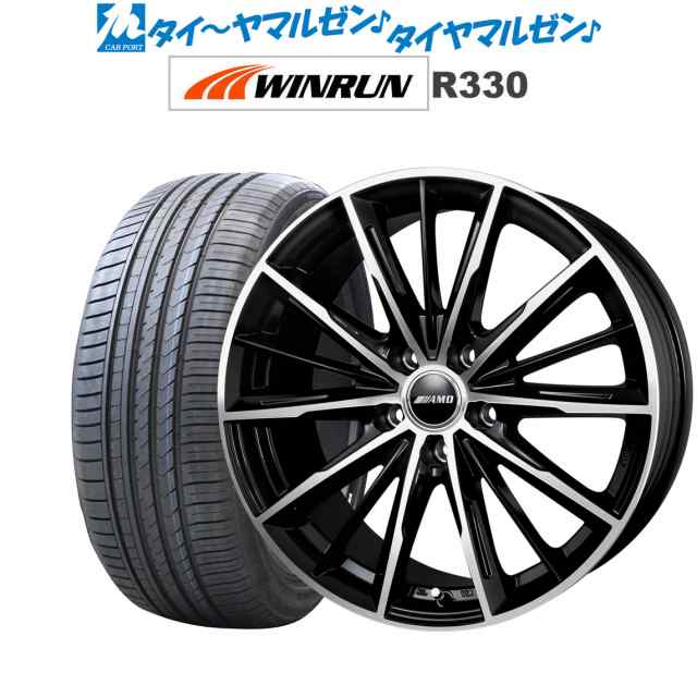 BADX AMD G-Line SP ブラックポリッシュ 18インチ 7.0J WINRUN ウインラン R330 225/55R18 98V  サマータイヤ ホイール4本セットの通販は