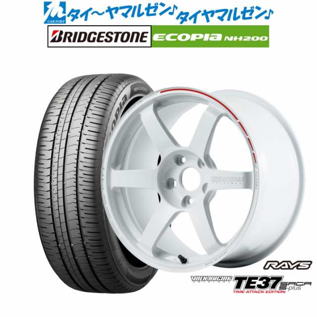 レイズ ボルクレーシング TE37 サーガ S-plus TIME ATTACK EDITION 18インチ 7.5J ブリヂストン ECOPIA エコピア NH200 215/45R18 サマータイヤ ホイール4本セットの通販は